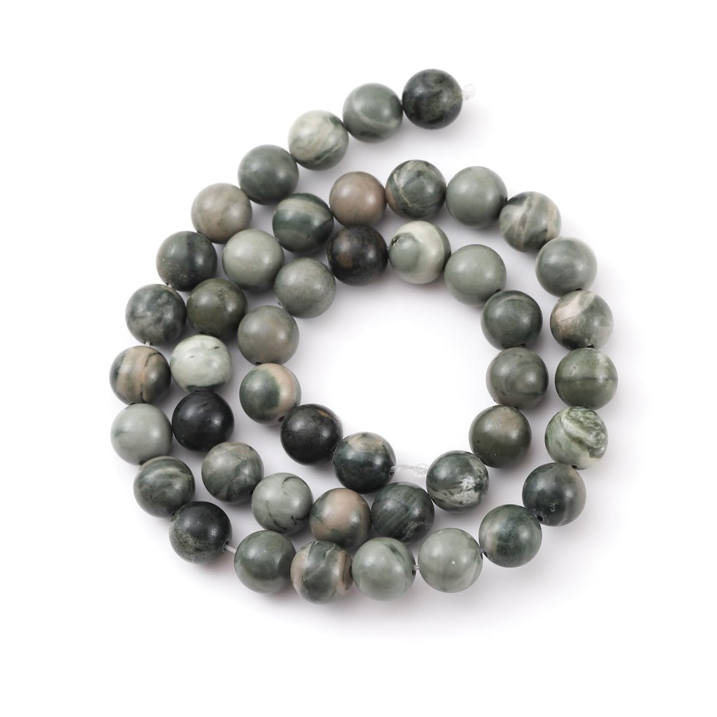 6mm 60pcs DIY Natural Sinkiang Jade Stone Beads Round Healing Crystal Gemstone Loose Beads for Jewelry Making Handmade Bracelet Necklace