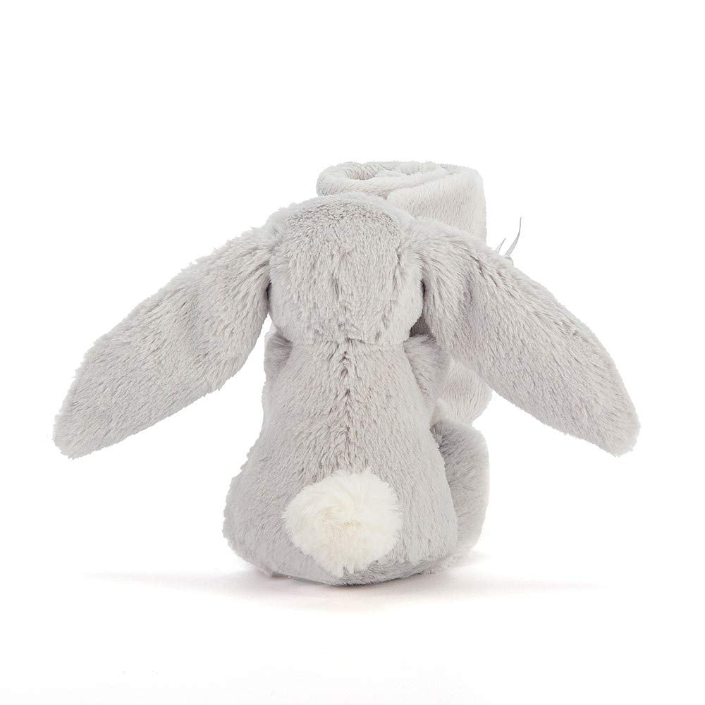 Jellycat Bashful Grey Bunny Soother, 13.5 inches - Security Blanket and Lovey for Babies - Baby Gift