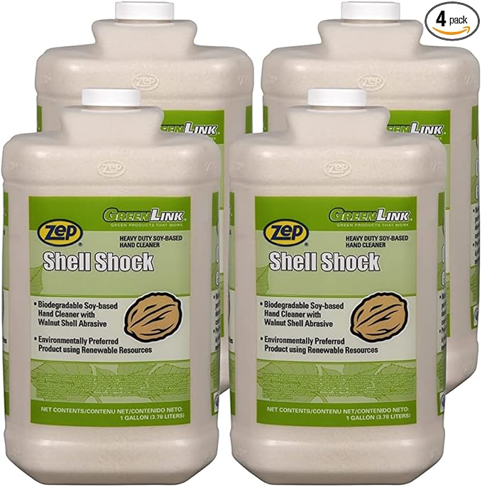 Zep Shell Shock Industrial Hand Cleaner - 1 Gallon (Case of 4) - 318524 - Made With Biodegradable Soy and Walnut-Based Formula For An Exceptional Clean