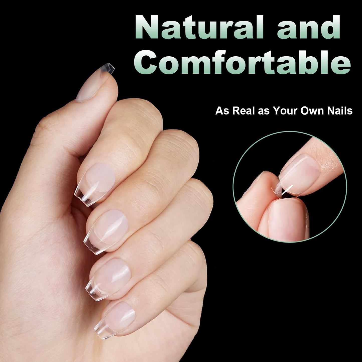 1200Pcs Extra Short Soft Gel Nail Tips 2 Styles Kit - Square & Coffin Clear Press On False Nails for Extension Manicure Home Salon DIY, 12 Sizes, BlueZOO