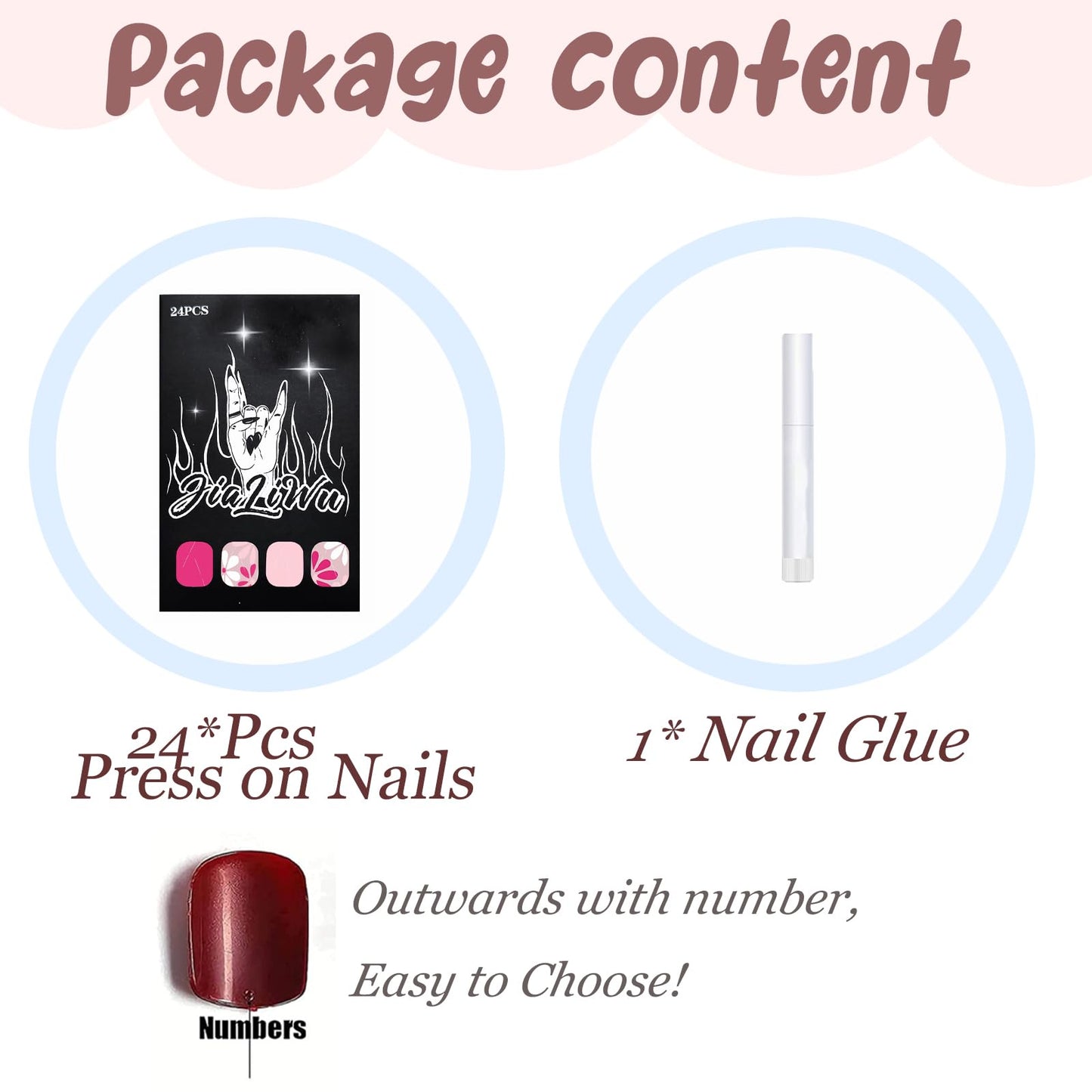 BABALAL Acrylic Press on Nails Short Square Fake Nails Hot Pink Glue on Flower Summer False Nails 24Pcs Squoval Manicure Stick on Coquette Artificial for Women and Girls