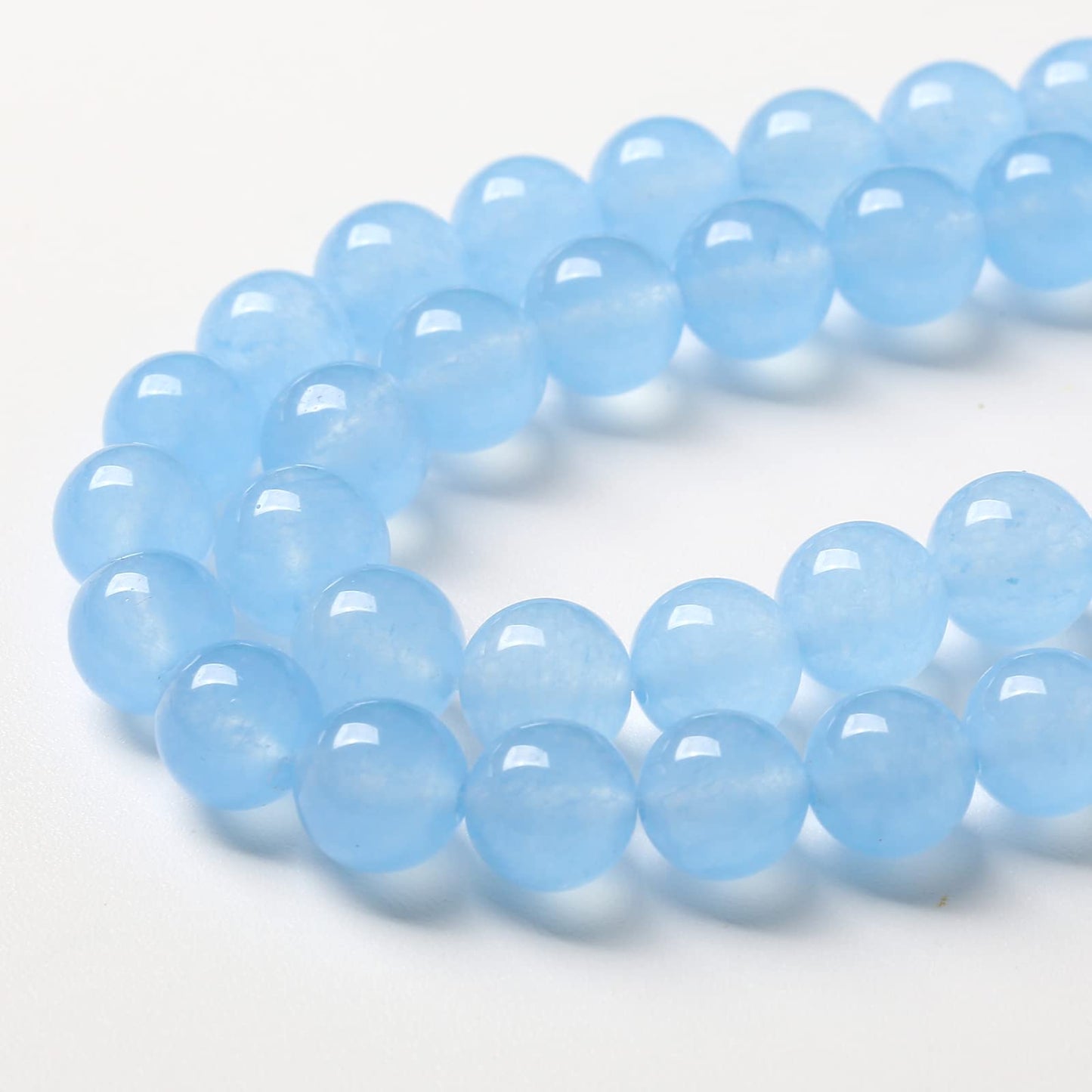 10mm 38pcs Blue Natural Chalcedony Aquamarines Stone Beads for Jewelry Making Round Jades Beads DIY Bracelet Accessories