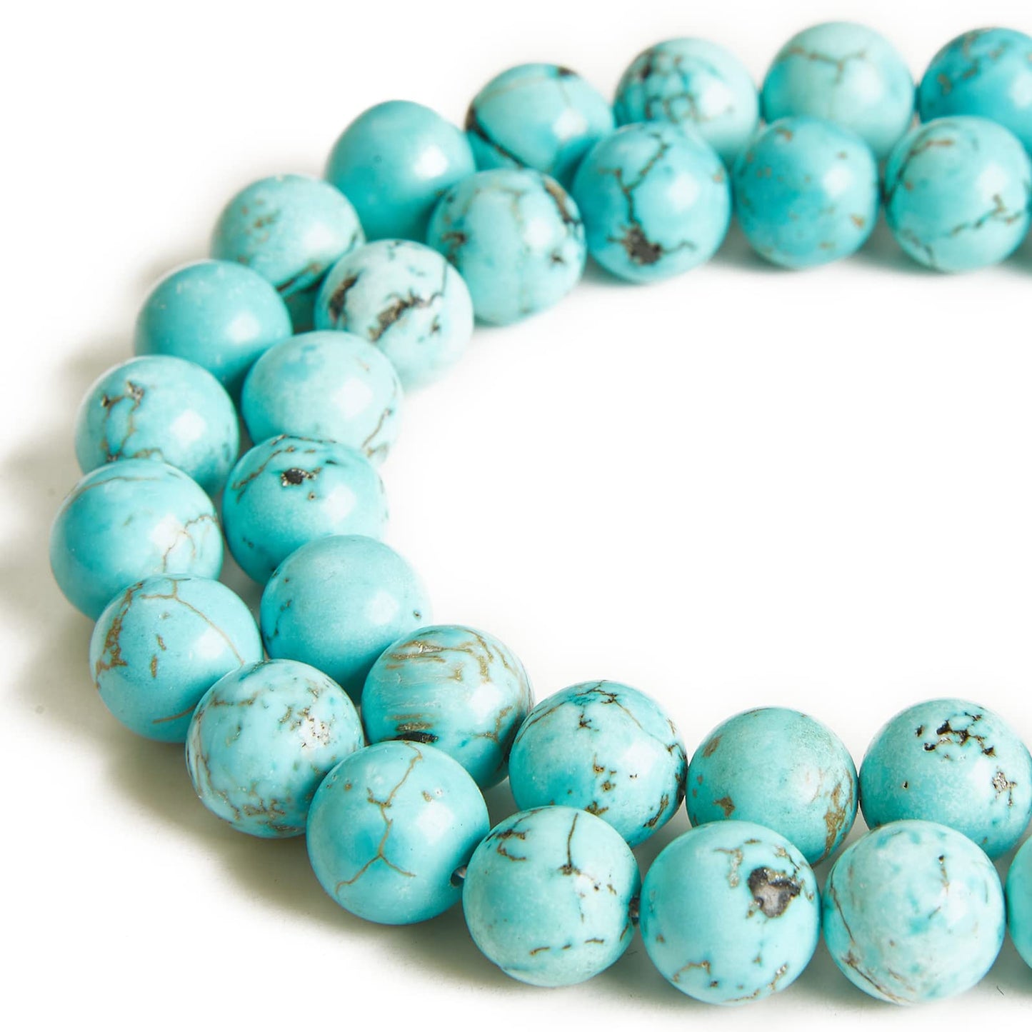 100pcs 8mm Turquoise Beads Natural Gemstone Beads Round Loose Beads for Jewelry Making