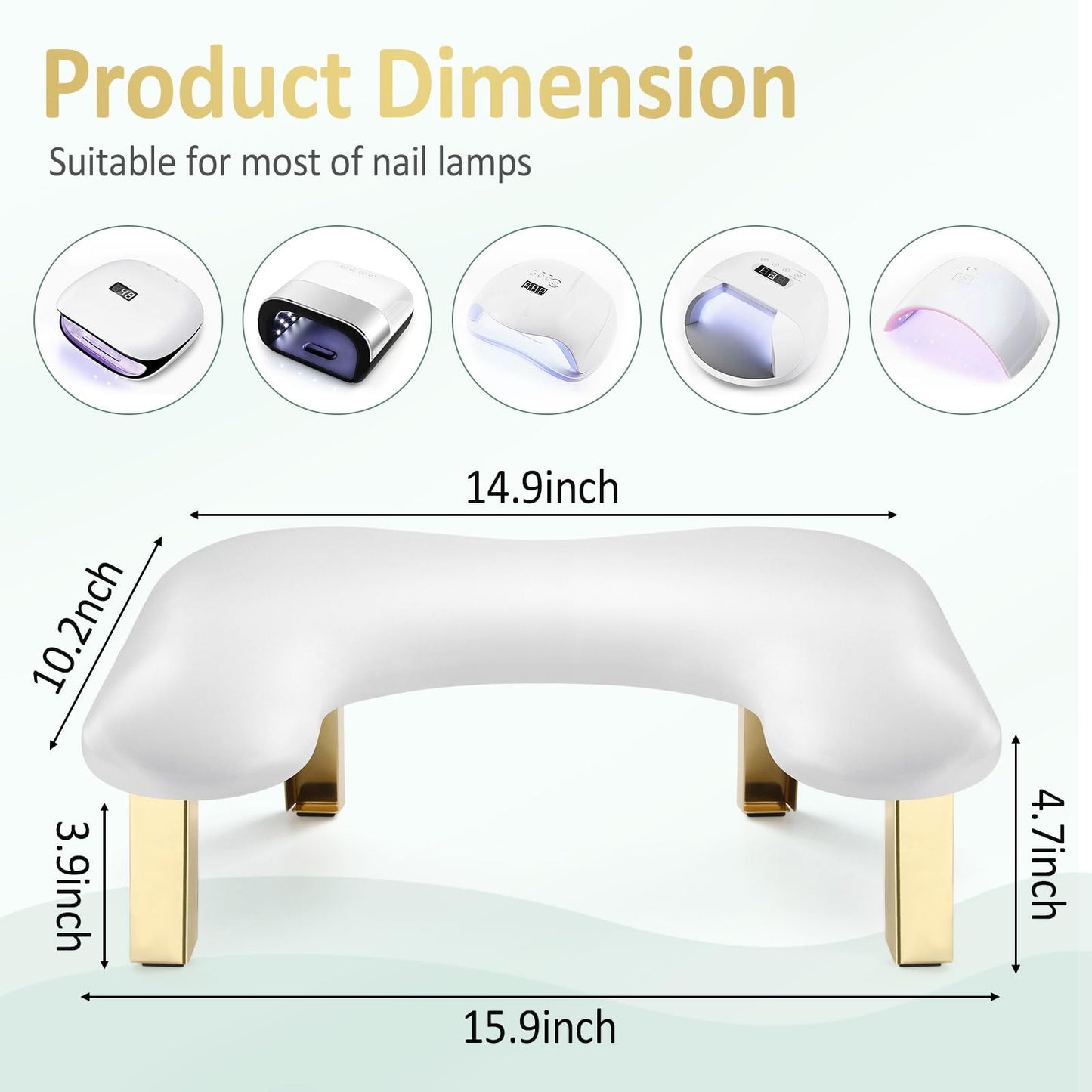 Nail Arm Rest, Mothers Day Arm Rest for Nails Tech, PU Leather Nail Tech Arm Rest, U-Shaped Hand Rest for Nails Tech, Foldable Manicure Hand Rests for Foot Hand Rest, White