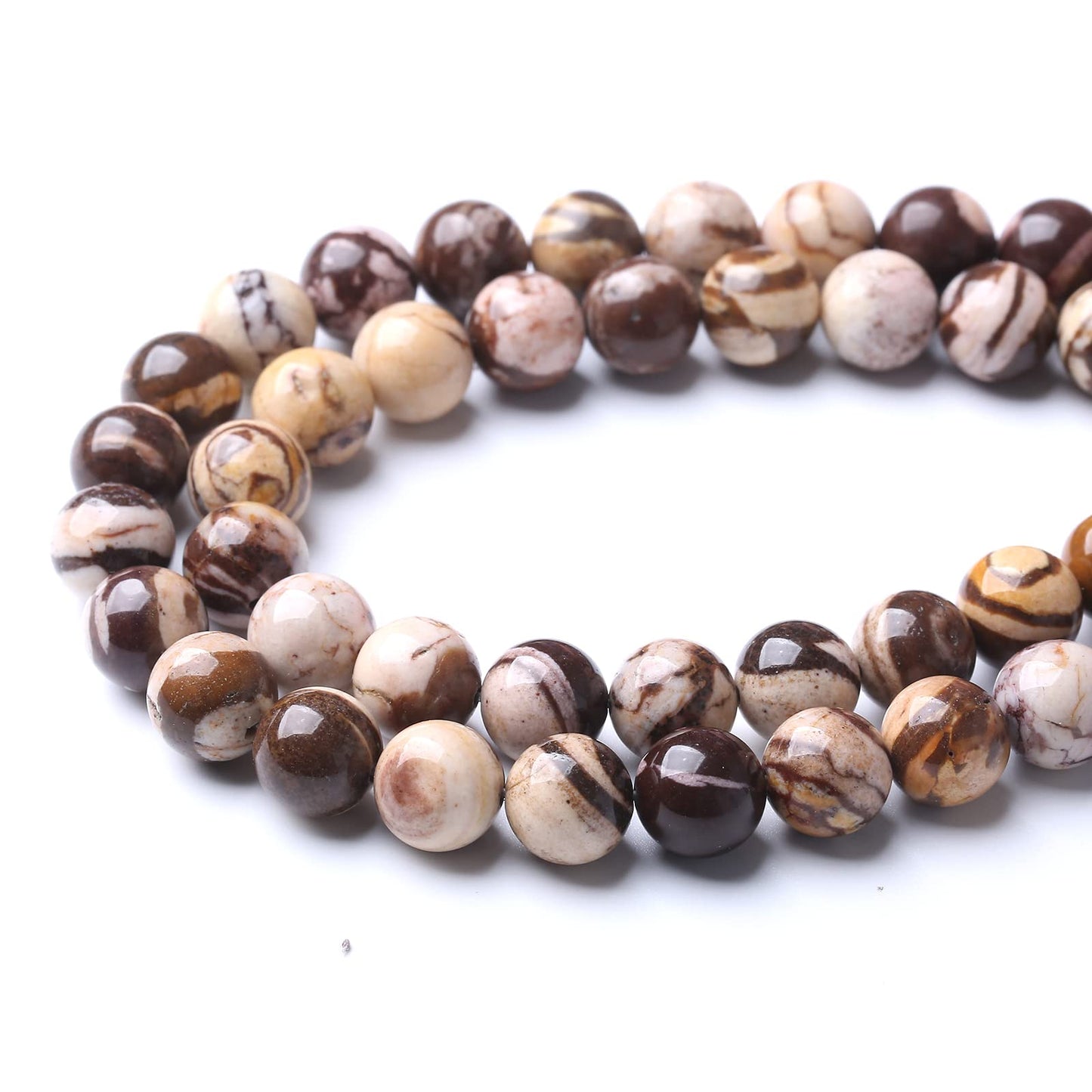 4mm 90pcs Natural Stone Beads Australia Zebra Gemstone Round Loose Beads for Jewelry Making DIY Bracelet Crystal Energy Healing Power Stone (4mm, Australian Zebra Jasper)