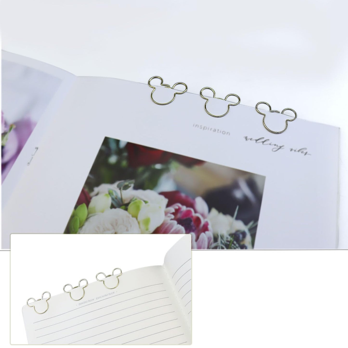 20 Pack Mouse Head Paper Clips Bookmark Clamp for Documents Books Organized Scrapbooks Calendars Album Envelope