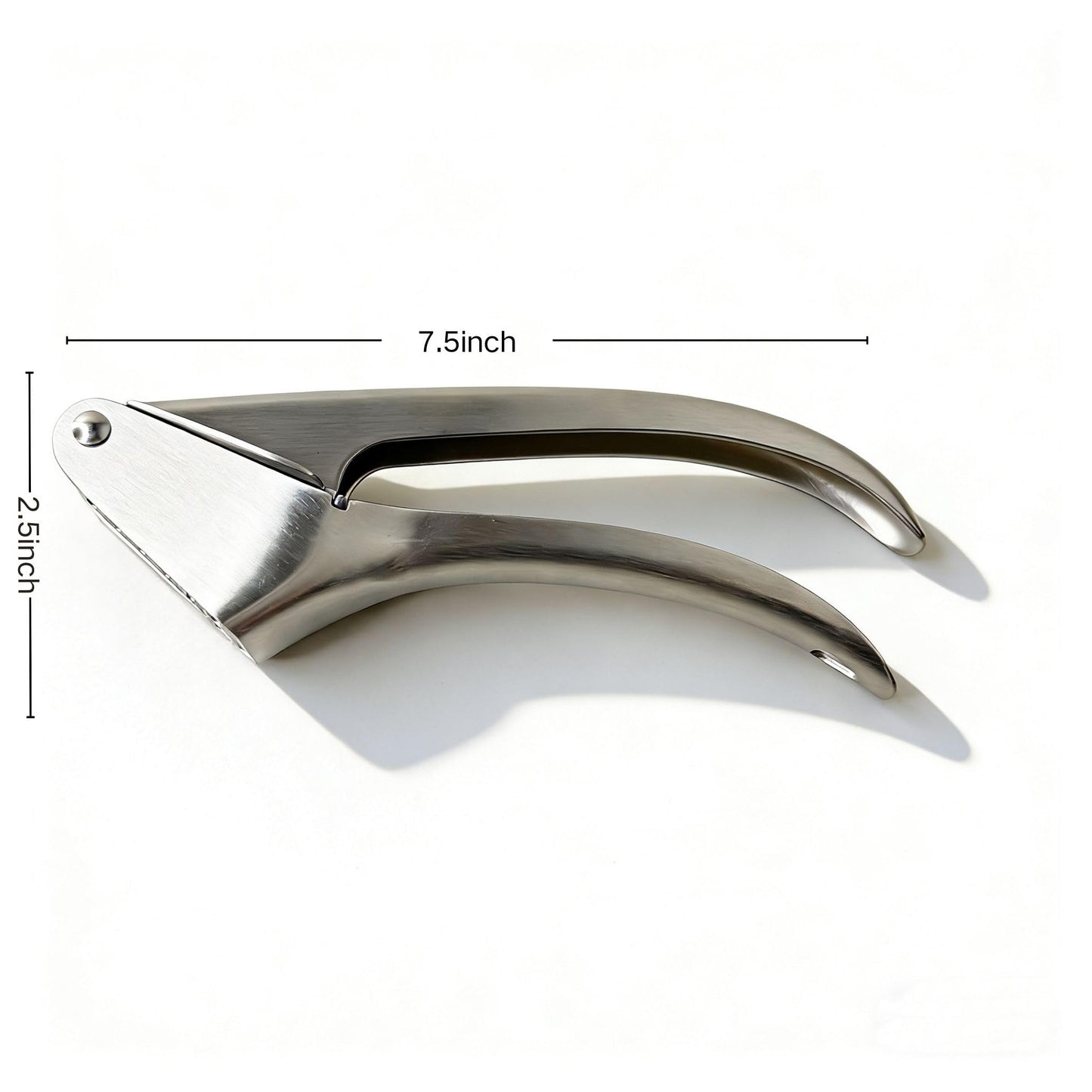 Stainless Steel Garlic Press, Easy to Squeeze, Ergonomic Handle, No Need to Peel Garlic Press,Garlic Mincer, Garlic Ginger Crushing Tool, Silver