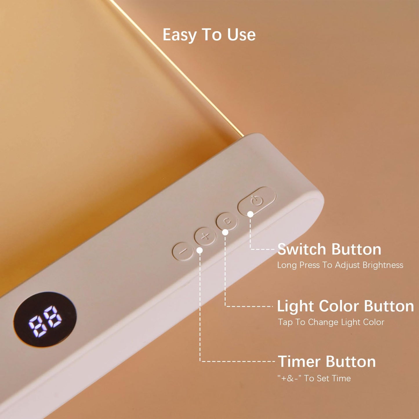 Choudao Tech LED Book Light and Night Light 2 in 1, 3 Color Temperatures & Stepless Dimming, USB Rechargeable Reading Light with Timer for Night Reading 1pc (Black)