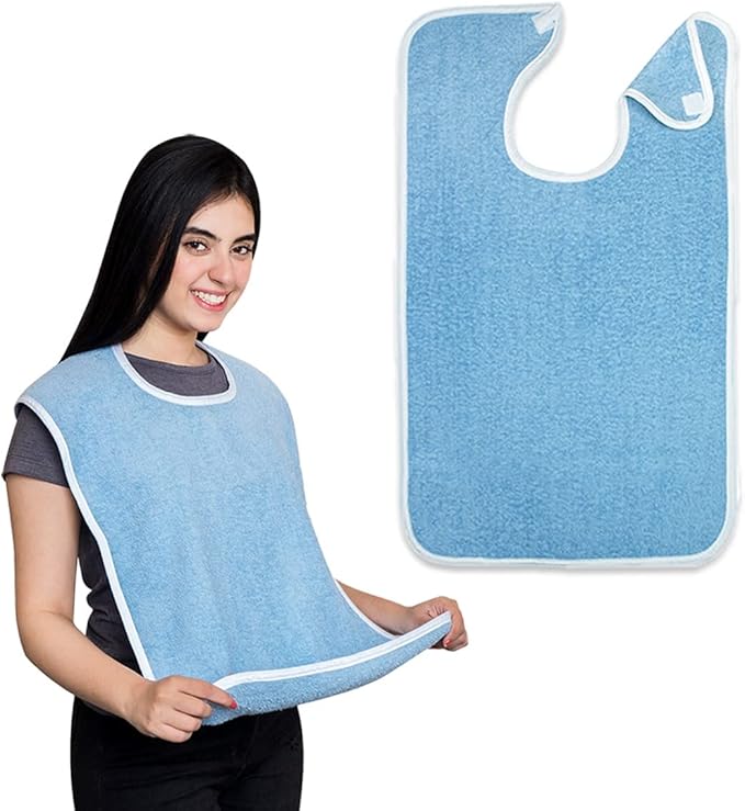 Avalon Towels Adult Bibs for Women 100% Cotton Bib for Adults for Eating - Terry Cloth Adult Bibs for Men Clothing Protectors