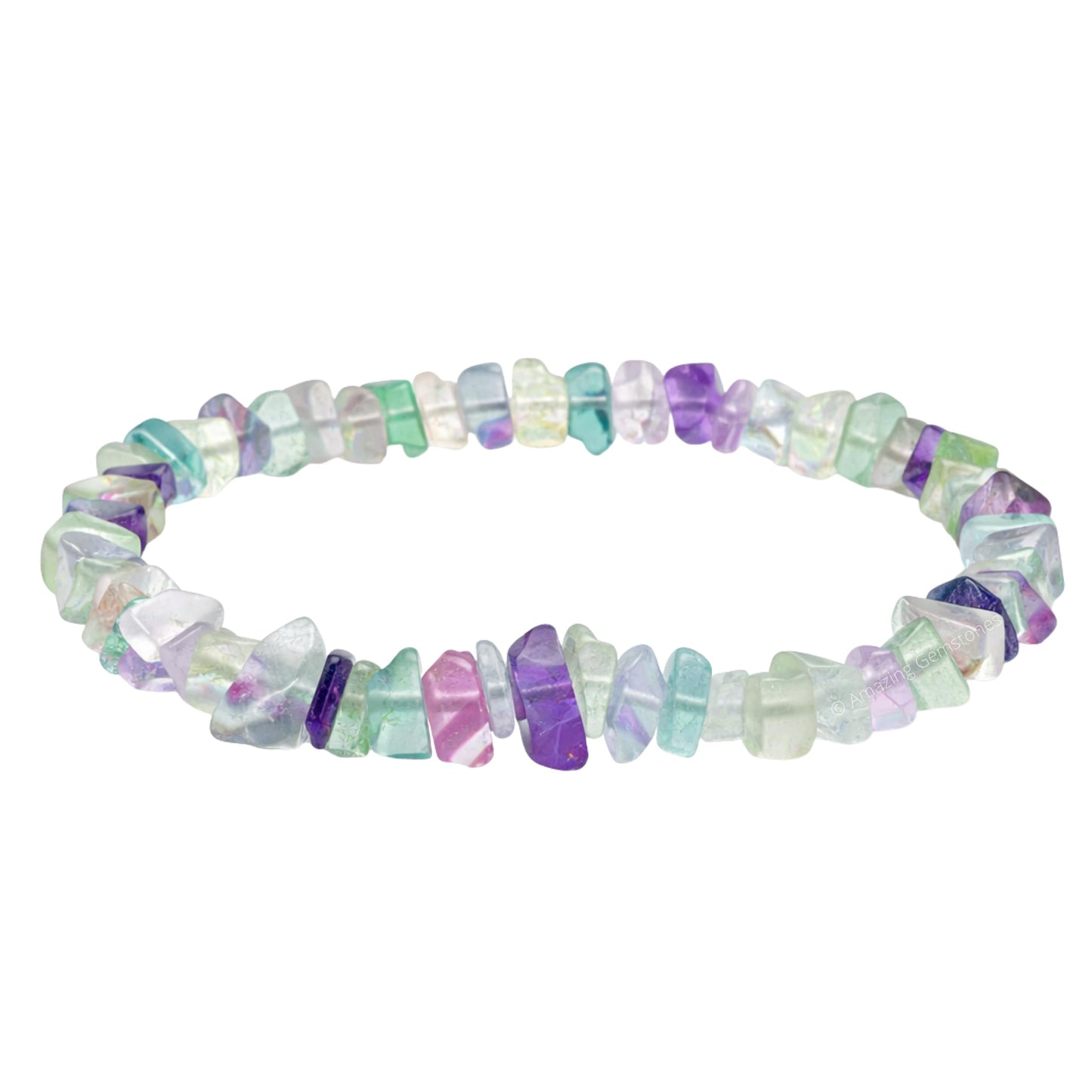 Amazing Gemstone Chips Bracelet (Multi Fluorite)