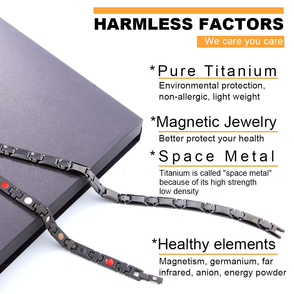 38® Titanium Magnetic Field for Pain Cross Necklace for Men Large Width Germanium Field Therapy Father's Day Christmas Gift (20(in), Black)
