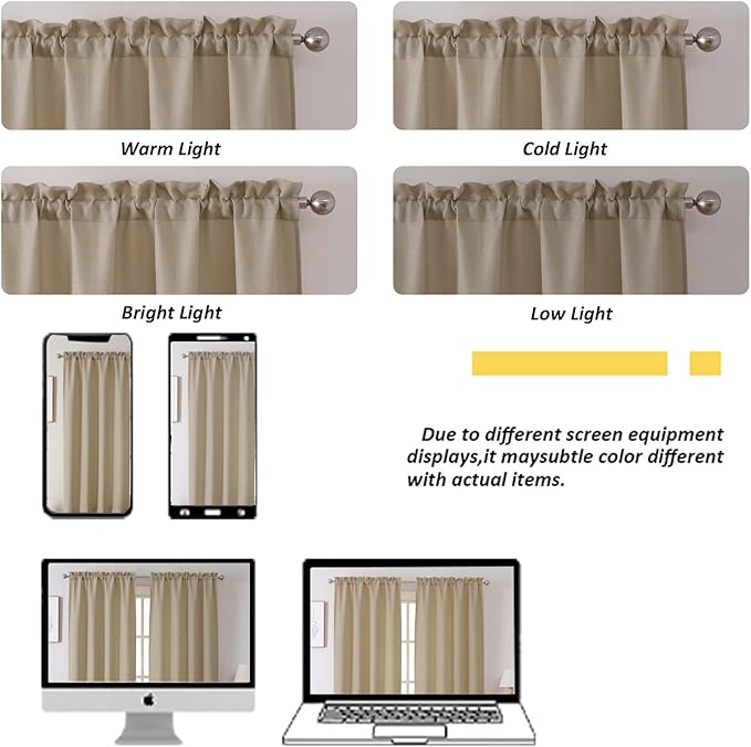 Chyhomenyc Camel Curtains 78 Inch Length 2 Panels Set, Faux Linen Textured Light Filtering Soft Airy Farmhouse Curtain Drapes for Living Room Bedroom, 40Wx78L