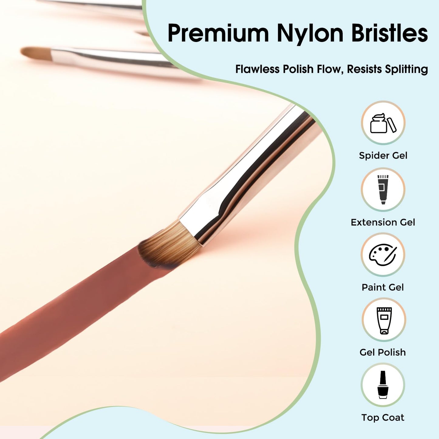 Ipencillo Nail Art Brushes, 6 Pcs Nail Liner Brushes and 6 Pcs Nail Brushes Set for Nail Art Design, Nail Brushes for Nail Art Lines, Nail Art Brushes with Cap
