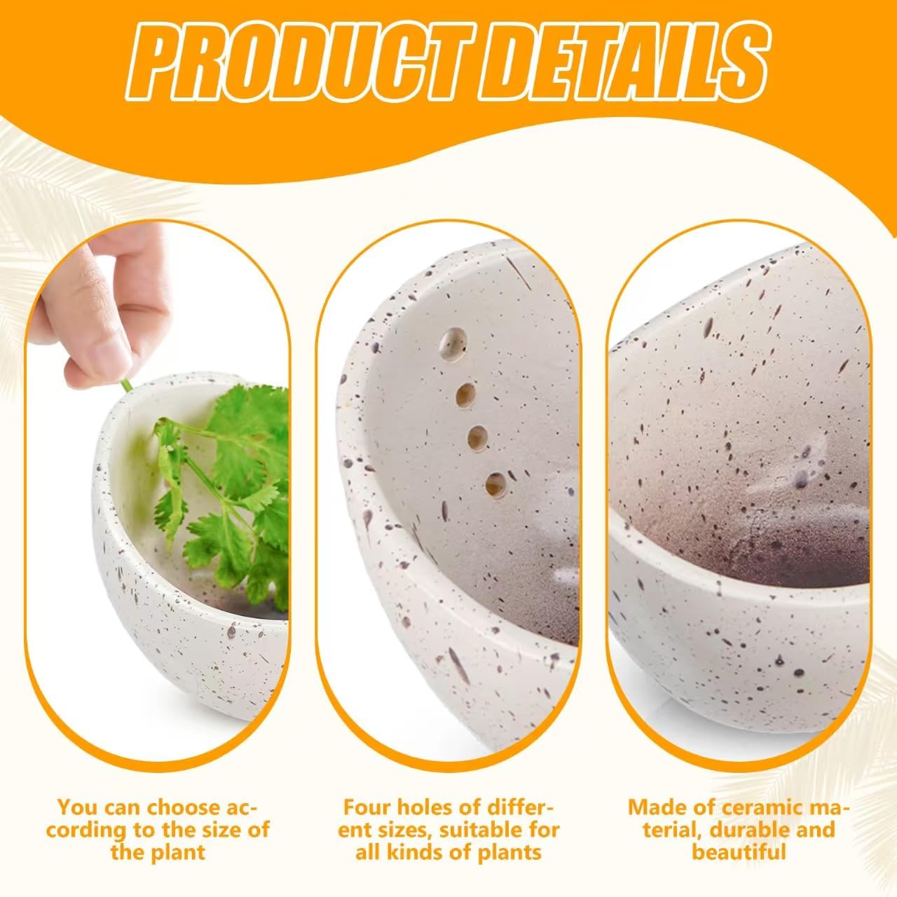 Rimigood Handmade Ceramic Herb Stripper Bowl - Kitchen Herbs Leaf Stripping Tool Pottery Herb Peeler for Kale, Thyme, Basil, Rosemary (White)