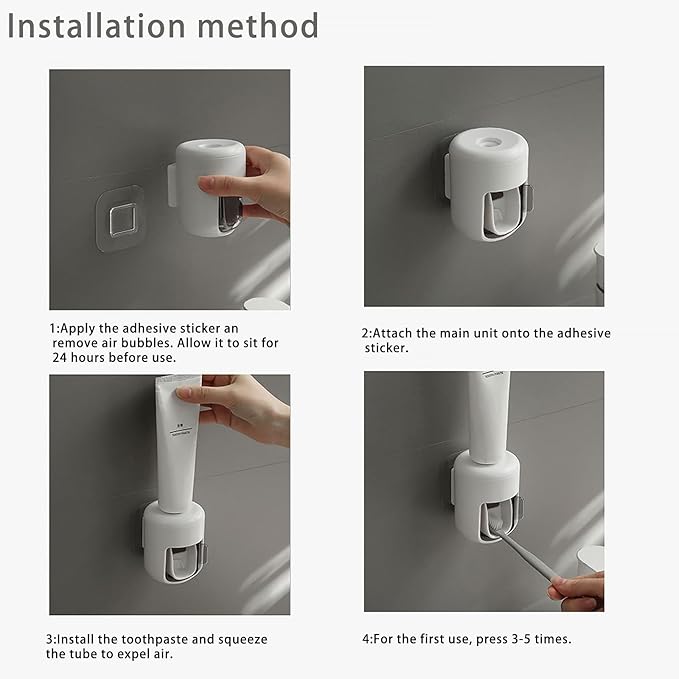 𝟐𝟎𝟐𝟓 𝐔𝐩𝐠𝐫𝐚𝐝𝐞𝐝 So Nice Toothpaste Dispenser Wall Mounted Bathroom Automatic Toothpaste Squeezer,Visualization of Toothpaste Flow Rate(White&Transparent)