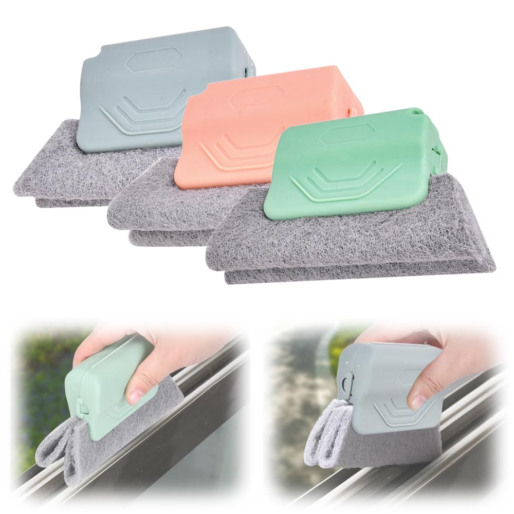 Magic Window Track Cleaner, 2025 New Groove Cleaning Brush Tools Set, Hand-held Window Track Cleaner Brushes Tools for Window lides Gaps Tile Lines Shutter Car Vents (Mix, 3PCS)