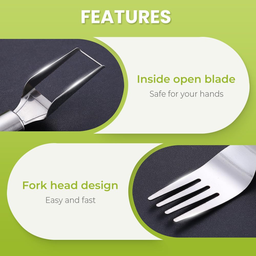 2PCS 2-in-1 Stainless Steel Fruit Cutter, 2026 Upgraded Dual Head Watermelon Fork Slicer Cutters Tool, Summer Watermelon Fork Cutter Slicers Tool Home Kitchen Gadgets (2)