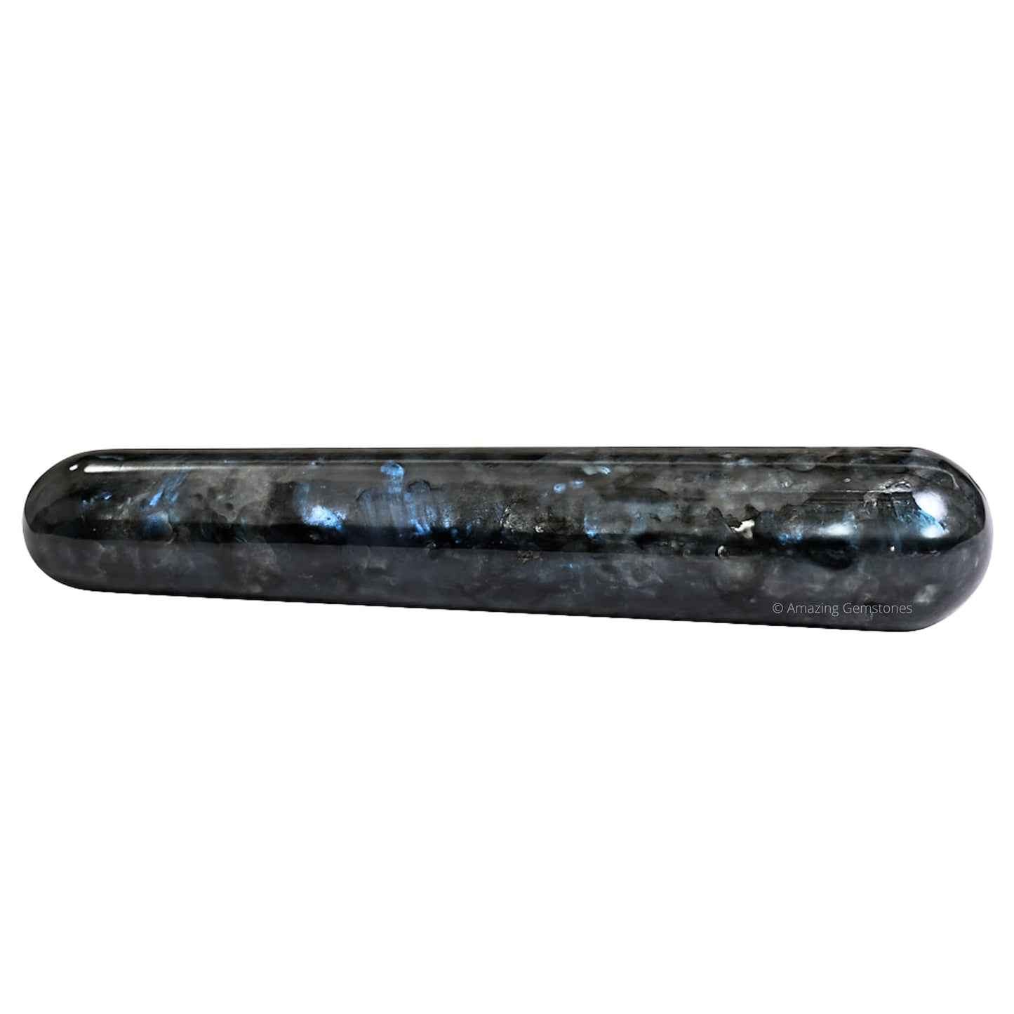 Amazing Gemstone Larvikite Crystal Wand Massage Stick - Pelvic Wand Gua Sha for Adults - Crystals and Healing Stones Massage Wands for Adults Gifts (Smooth)