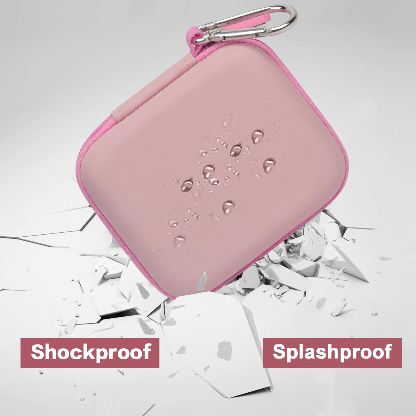 ANKHOH Case for Clutch Pro Portable Charger/iPhone/INIU/podoru/Anker MagGo/Anker Nano Magsafe/TRKOY/Anker 621/ golioklsy Power Bank Travel Storage for Battery Pack, USB Charging Cable(Box Only) Pink