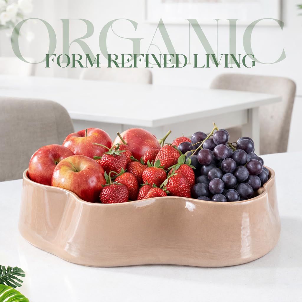 HC Minimal Life Modern Glass Decorative Bowl for Kitchen & Home Decor – Handmade Unique Design Key Bowl for Entryway Table, Living Room, Premium Candy Bowl, Fruit Bowl for Kitchen Counter