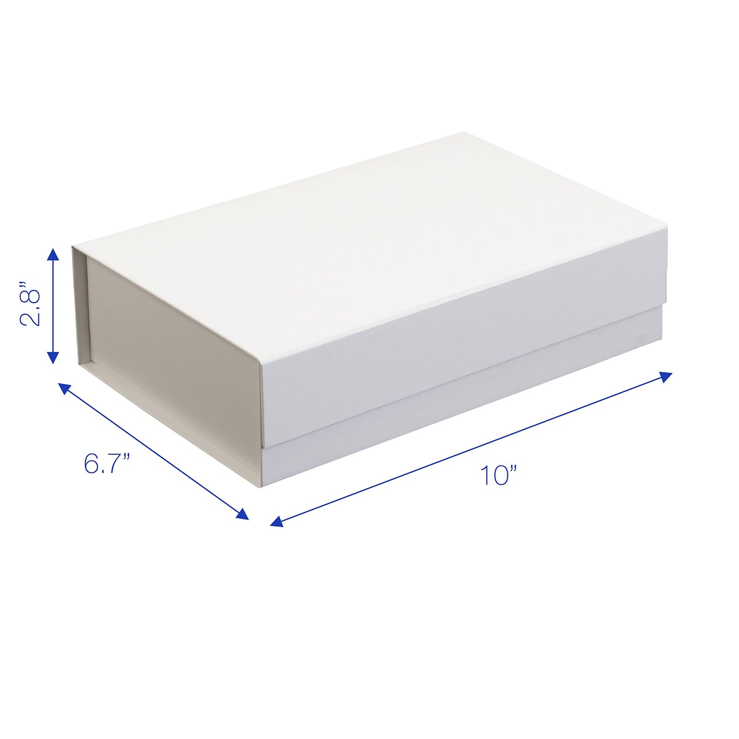 5PC Gift Boxes with Lids 10"x6.7"x2.8" - Matte, Collapsible Magnetic Closure Gift Box for Presents - Groomsmen & Bridesmaid Proposal Boxes, Wedding, PR, Birthdays, Holidays - White