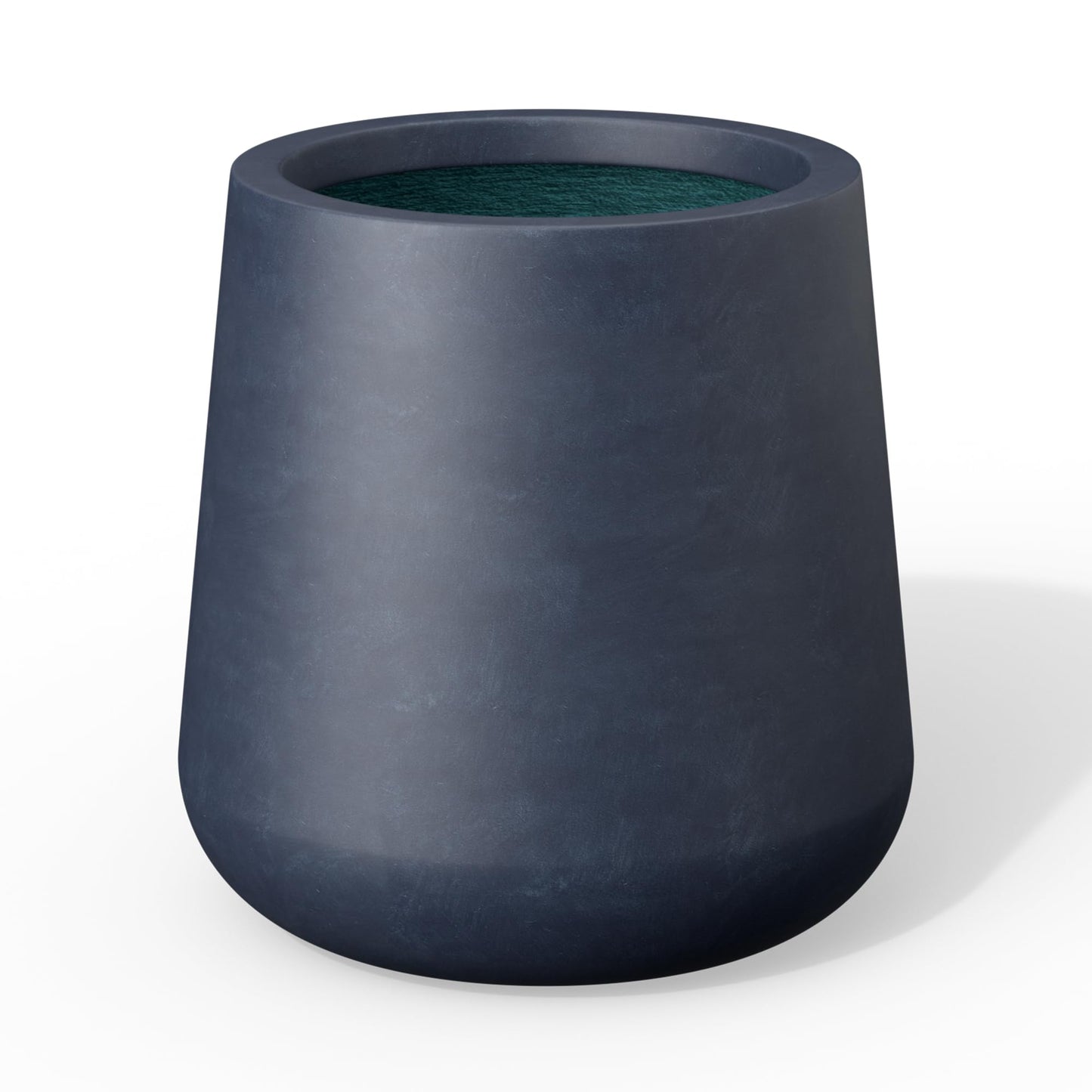Kante Large Round Concrete Planter, 17.3" Dia Classic-Style Plant Pot with Drainage Hole, Ideal for Home, Patio, Garden, Flowers, Trees, Charcoal Finish with Painted Interior