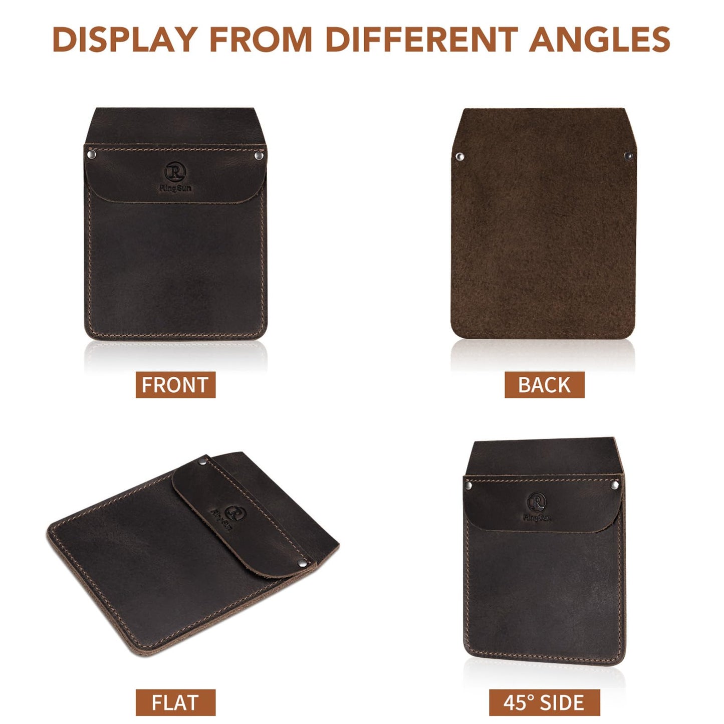 RingSun Genuine Leather Pocket Protector for Men, Durable Pocket Tool Pouch, Jeans Shirts Pocket Protector for Tools Pens