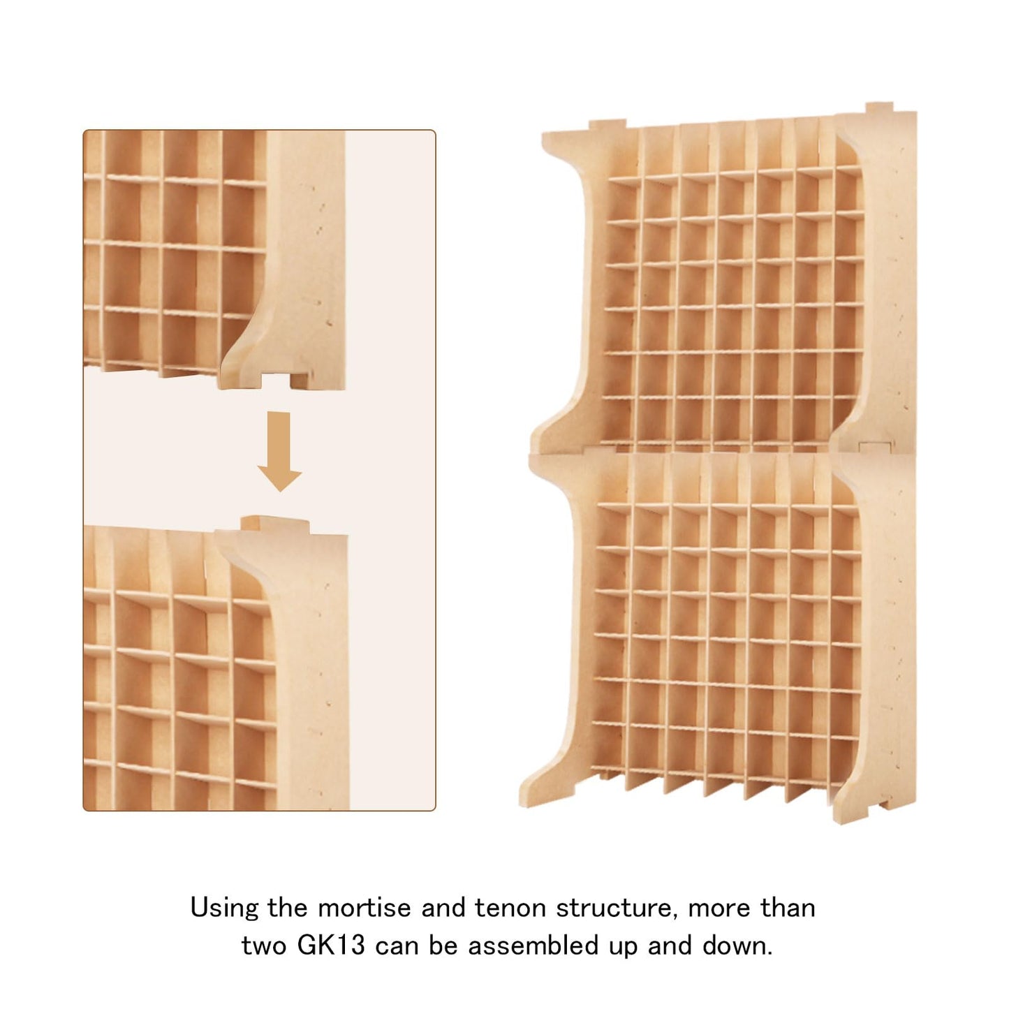 Bucasso Paint Rack Organizer with 49 Holes Suitable for 10ml TAMIYA/10ml MR HOBBY/18ml MR HOBBY, Model Tool Storage with MDF Material, Craft Paint Holder Rack GK13