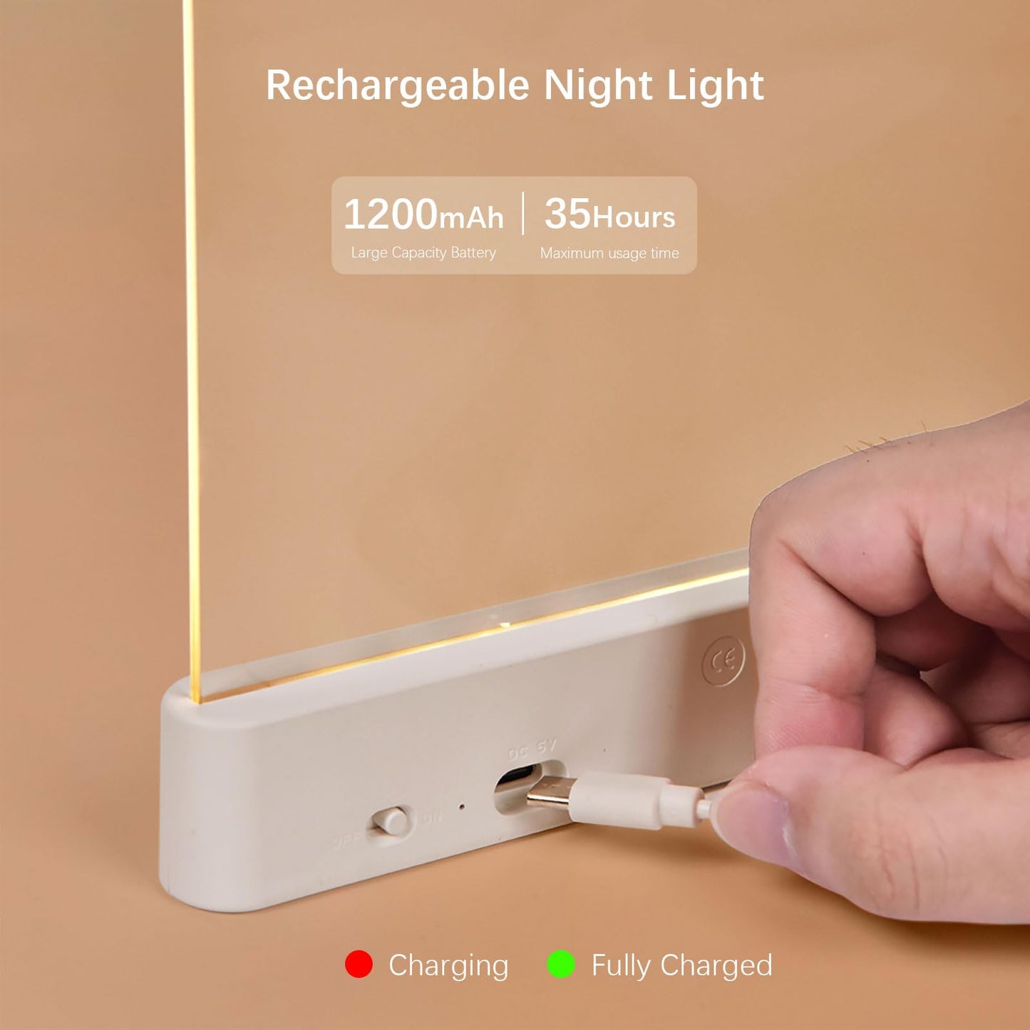 Choudao Tech LED Book Light and Night Light 2 in 1, 3 Color Temperatures & Stepless Dimming, USB Rechargeable Reading Light with Timer for Night Reading (Pink)
