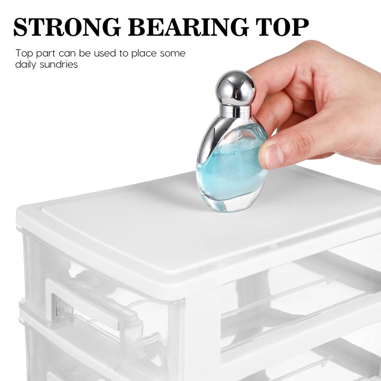 Kisangel Multifunctional 5-Layer Transparent Plastic Drawer Storage Cabinet 12.36X8.30X5.98In Portable Desktop Organizer for Office Study Living Room Sundries Storage