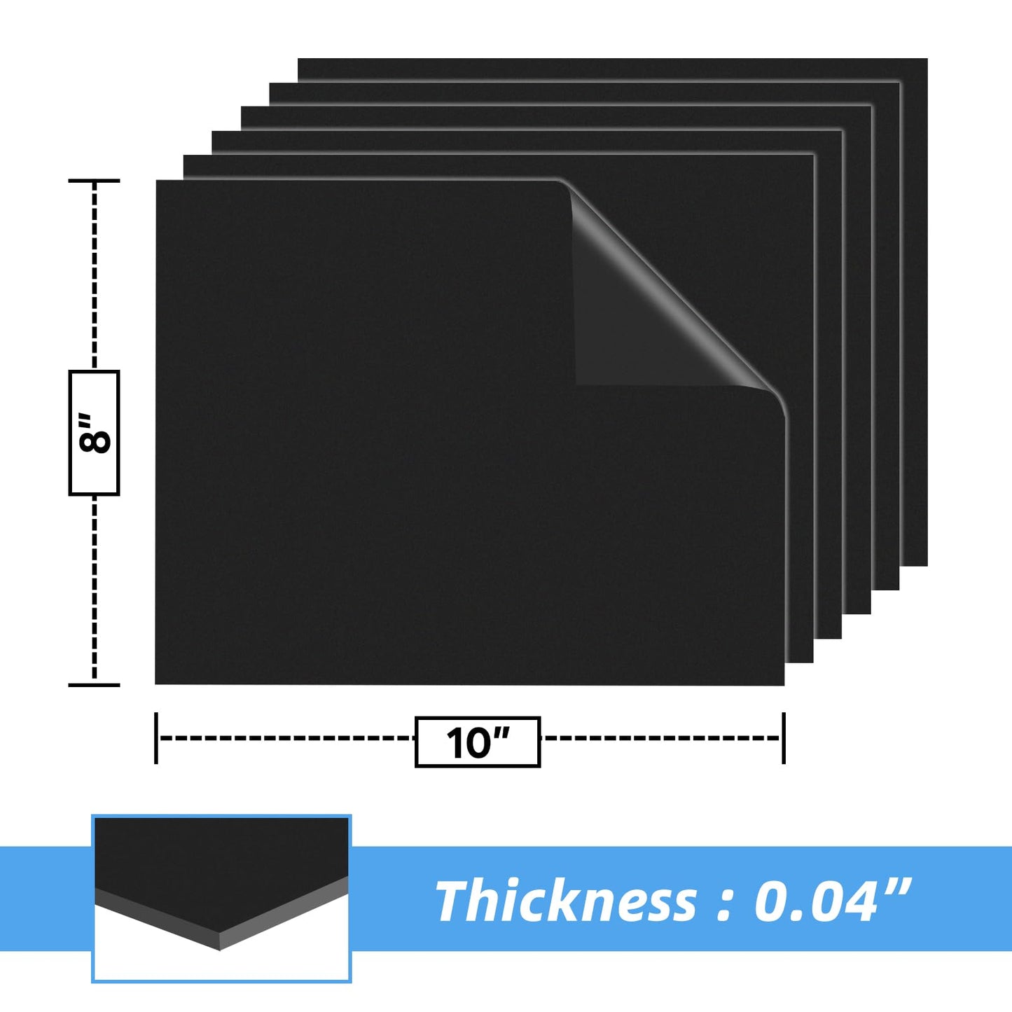NIUBIKLUS 6 Pack Magnet Sheets Non Adhesive for Dies 8''x10'', Flexible Cuttable Plain Magnetic Sheet for Craft&Dies Storage, Making Fridge Magnets