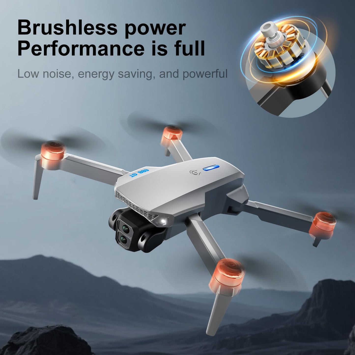 elecci E88 PRO Drone with 4.91 Inches Screen Controller with SD card, 2 batteries, Brushless Motor, Optical Flow Localization, Active Obstacle Avoidance. (Black-2 batteries)
