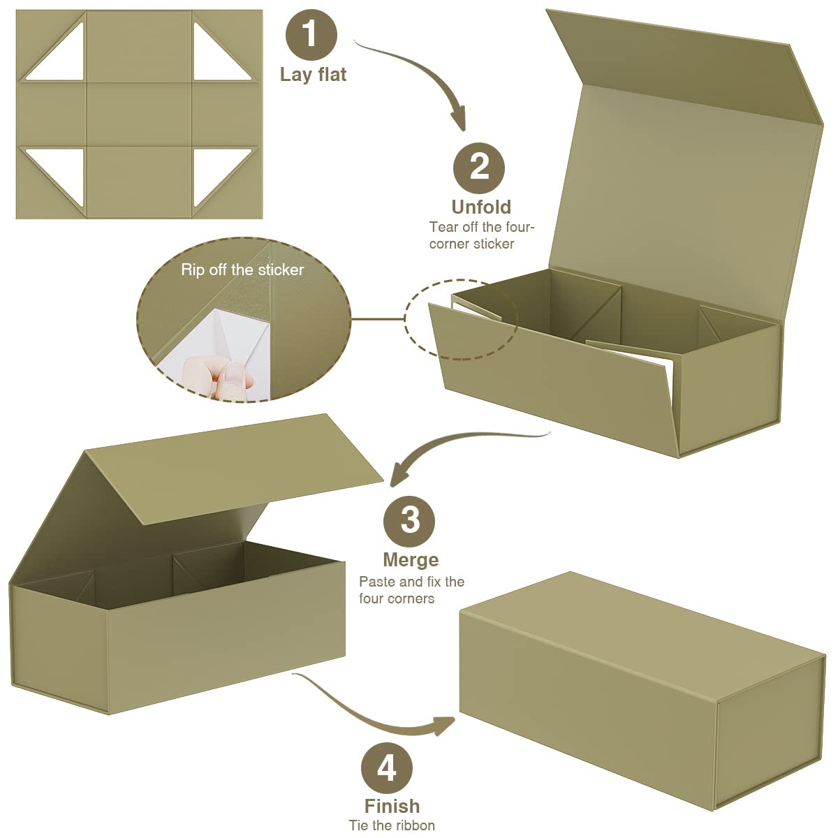 6 Pack Gift Boxes with Magnetic Lid 12" X 6" X 4" for Presents,Luxury for Gift Packaging, Bridesmaid Gifts Boxes, Magnetic Gift Box for Gifts,Birthday Gift Boxes,Christmas Gift Boxes