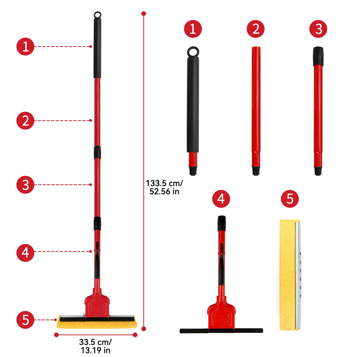 Cellulose Sponge Pop Up Sponge Mop with 1 Swop Roller Sponge mop Suitable for Wood