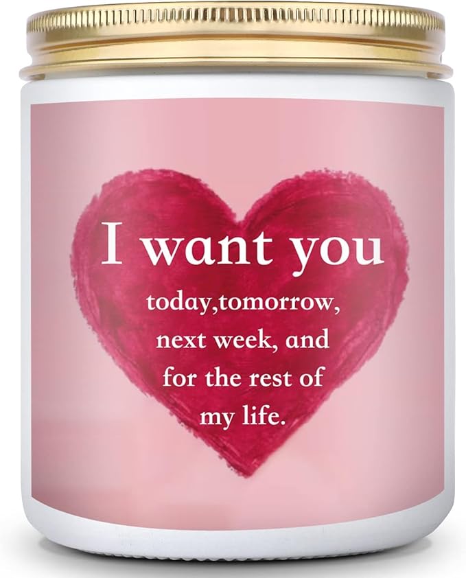 I Want You Candle Gifts for Couples Anniversary, Big Hearty Candle Gift for Husband Wife, Romantic Anniversary Birthday Gifts for Her Girlfriend Boyfriend, Housewarming Gifts for New Homeowner