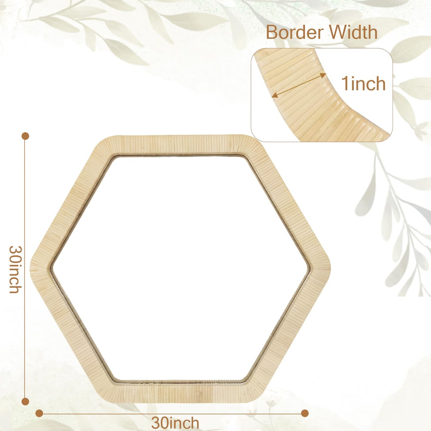 ULIKE Rattan Wicker Mirror for Wall,Boho Woven Bathroom 30 Inch Rustic Farmhouse Wall Decor with Handmade Rattan Frame, Boho Mirror for Nursery Bedroom Living Room Entryway