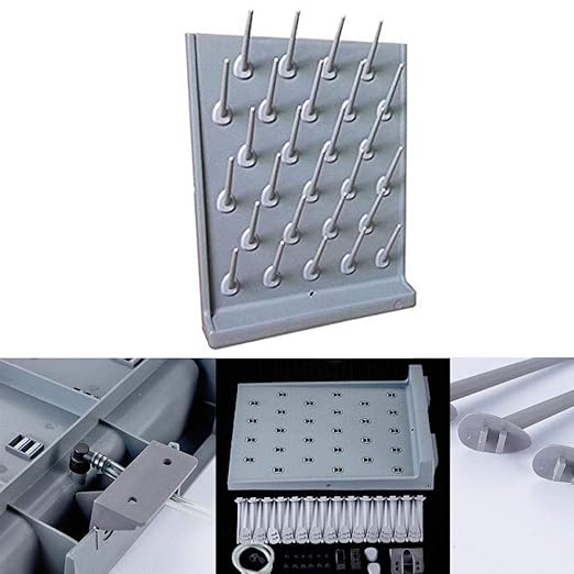 Drying Rack 27 Pegs Lab Supply Pegboard Bench-top/Wall-Mount Laboratory Glassware 27 Detachable PegsLab Drying Draining Rack Cleaning Equipment Grey