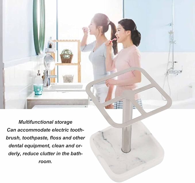 Electric Toothbrush Holder, 3 Slots Tooth Brushing and Toothpaste Holder 304 Stainless Steel Toothpaste Organizer Space Saving Toothpaste Storage Stand for Bathrooms Countertop