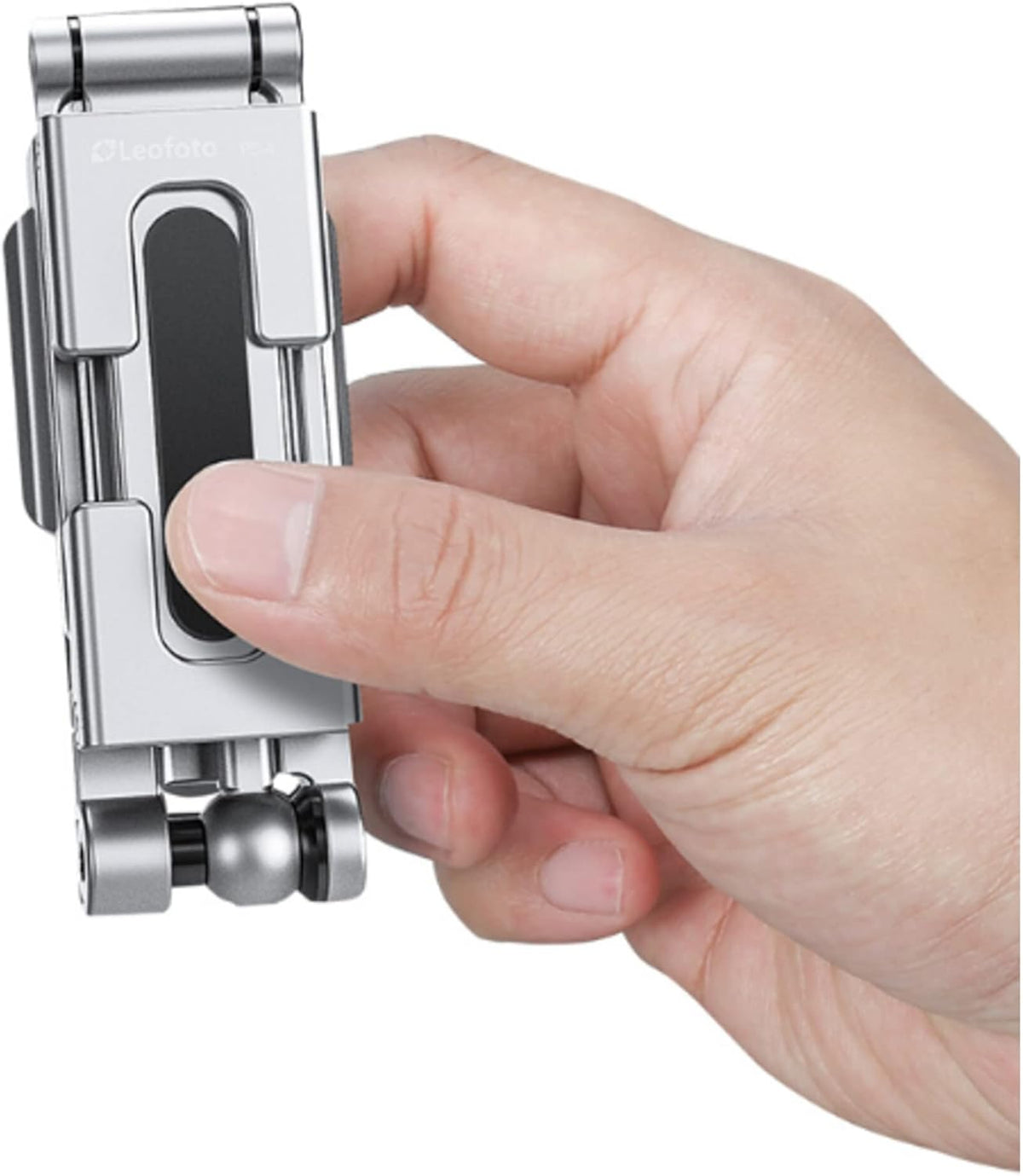 LEOFOTO PS-4 Silver Ultra Compact & Lightweight Smartphone Clamp / Holder / Video / Selfie Stand / Easel Arca / RRS Compatible