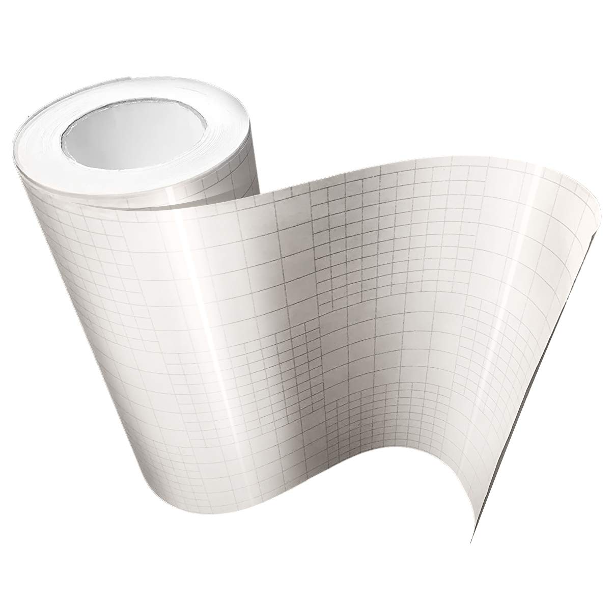 High Gloss Clear Vinyl Transfer Paper Self-Adhesive 12" x 5ft Roll w/Grid Backing 3mil (5 Rolls)