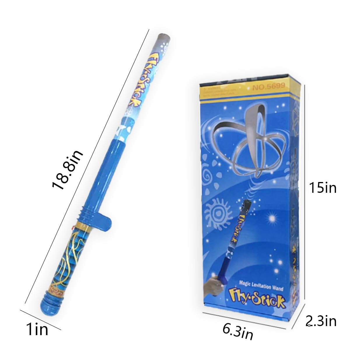 Tsiodot Science Fun Flying Stick Magic Blue Static Stick 10 Flying Shapes Suspension Stick Learning Toys