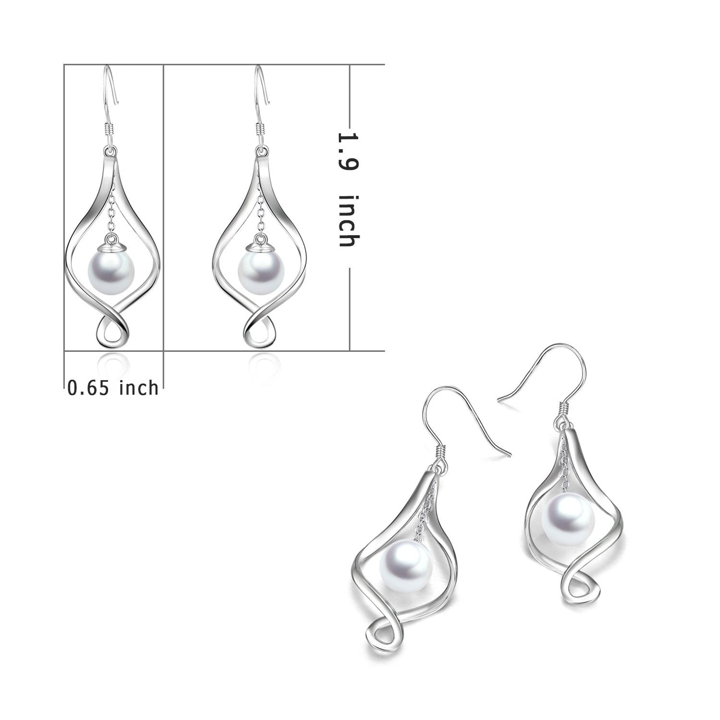 Pearl Earrings Gifts for Women Her Sterling Silver Infinity Love Celtic Knot Dangle Earrings Jewelry