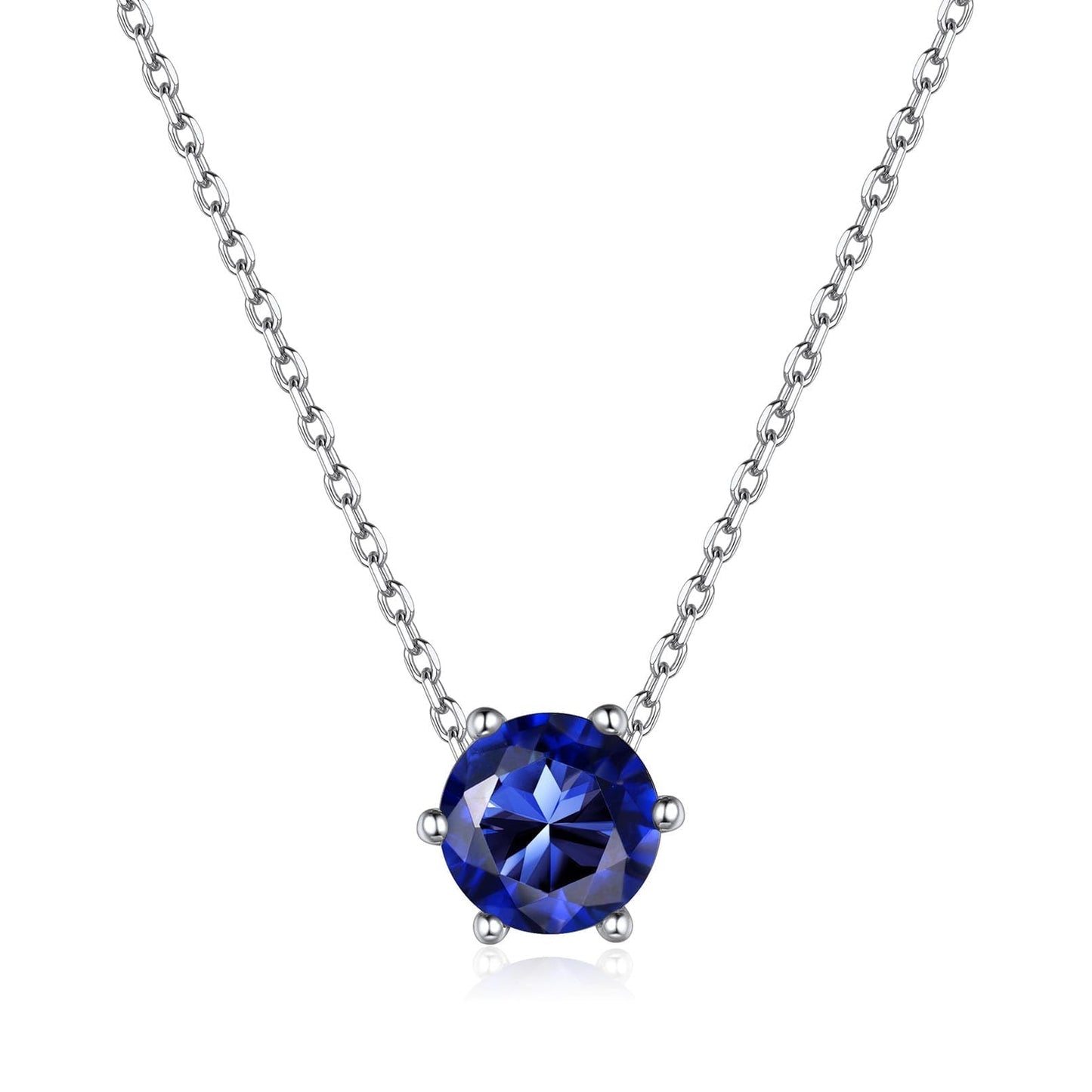 ChicSilver September Birthstone Necklace 925 Sterling Silver Saphire Necklace for Women Dainty Tiny Blue Necklaces for Women