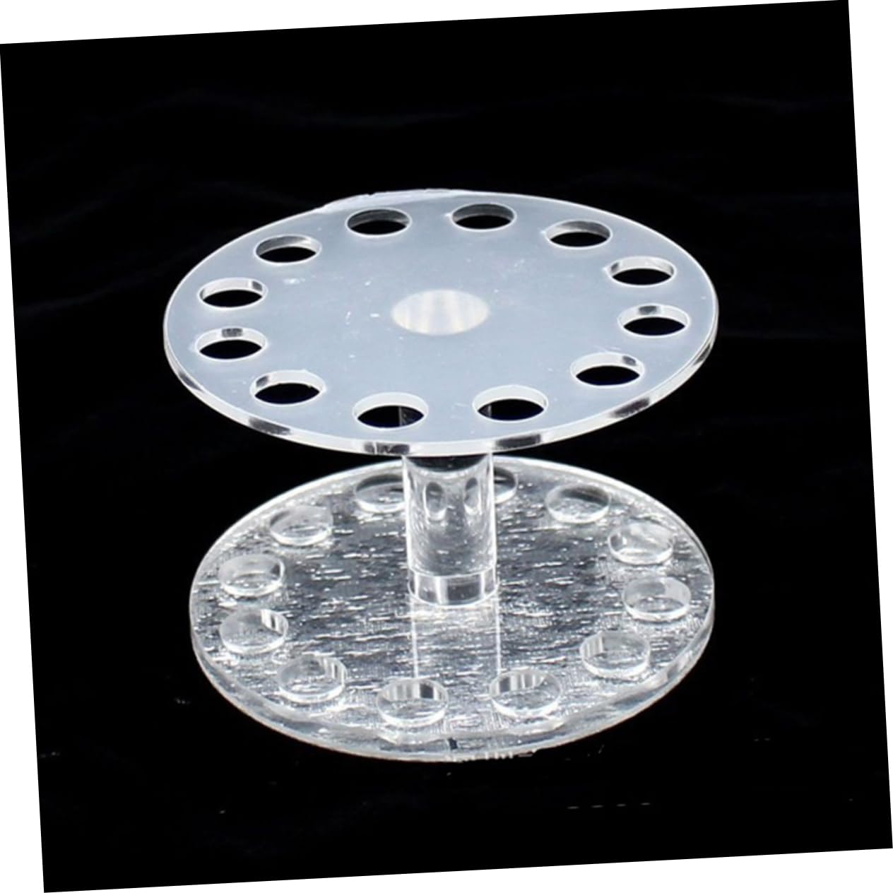 Healeved Round Nail Art Pen Holder Silver Transparent Stand for Nail Brush Tools Durable and Portable Uv Gel Painting Accessory Prevents Mess and Clutter Work Desk
