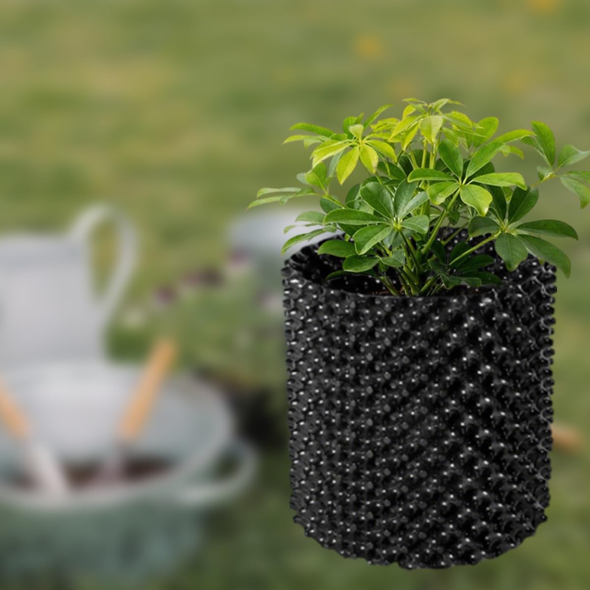 Focefec 2.5 Gallon Air Pruning Containers, Plastic Nursery Pots 10pcs, Plant Pots for Vegetable, Fruit, Garden Use, Self-Planting Pots with Handles and Bases, Size 9.8'' x 8.7''