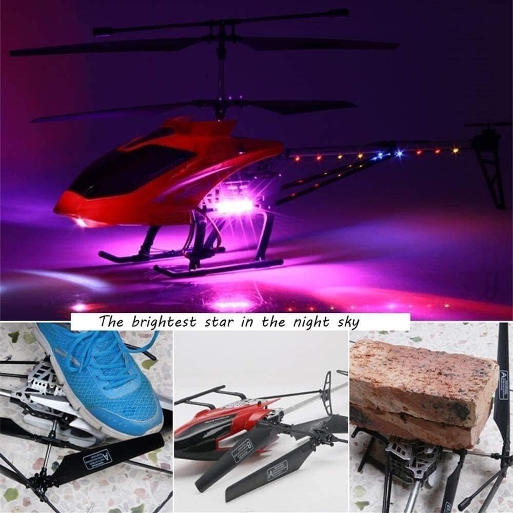 YUEQISM Red Large Fall Resistant RC Helicopter 3.5 Channels Remote Control Helicopter Toys Gift with LED Light Night, with 2 Batteries