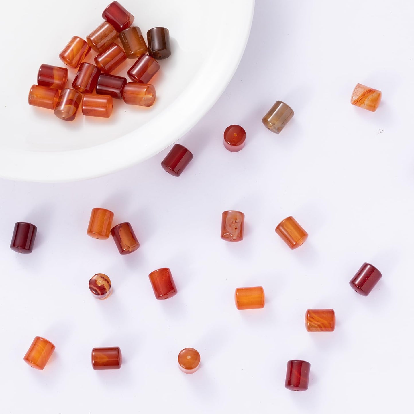 Natural Red Agate Cylinder Tube Beads 10x14mm 38cm/str Loose Semi Gemstone Stone Beads for Making Bracelets Necklace