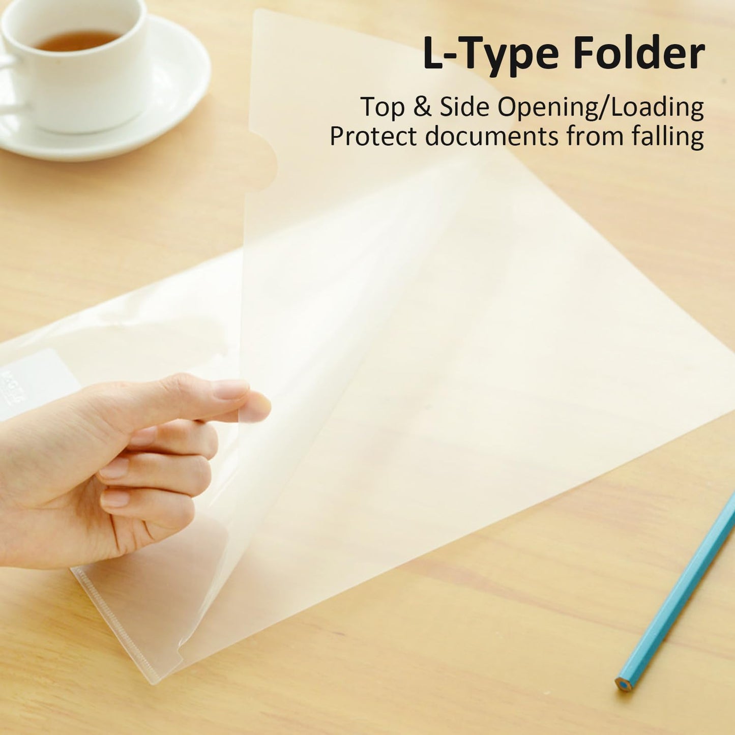 VANRA 30 Pack Clear Document Folders Sleeves Poly Project Pockets for A4 Letter Size Paper, Plastic Folder for School Office Classroom, Transparent