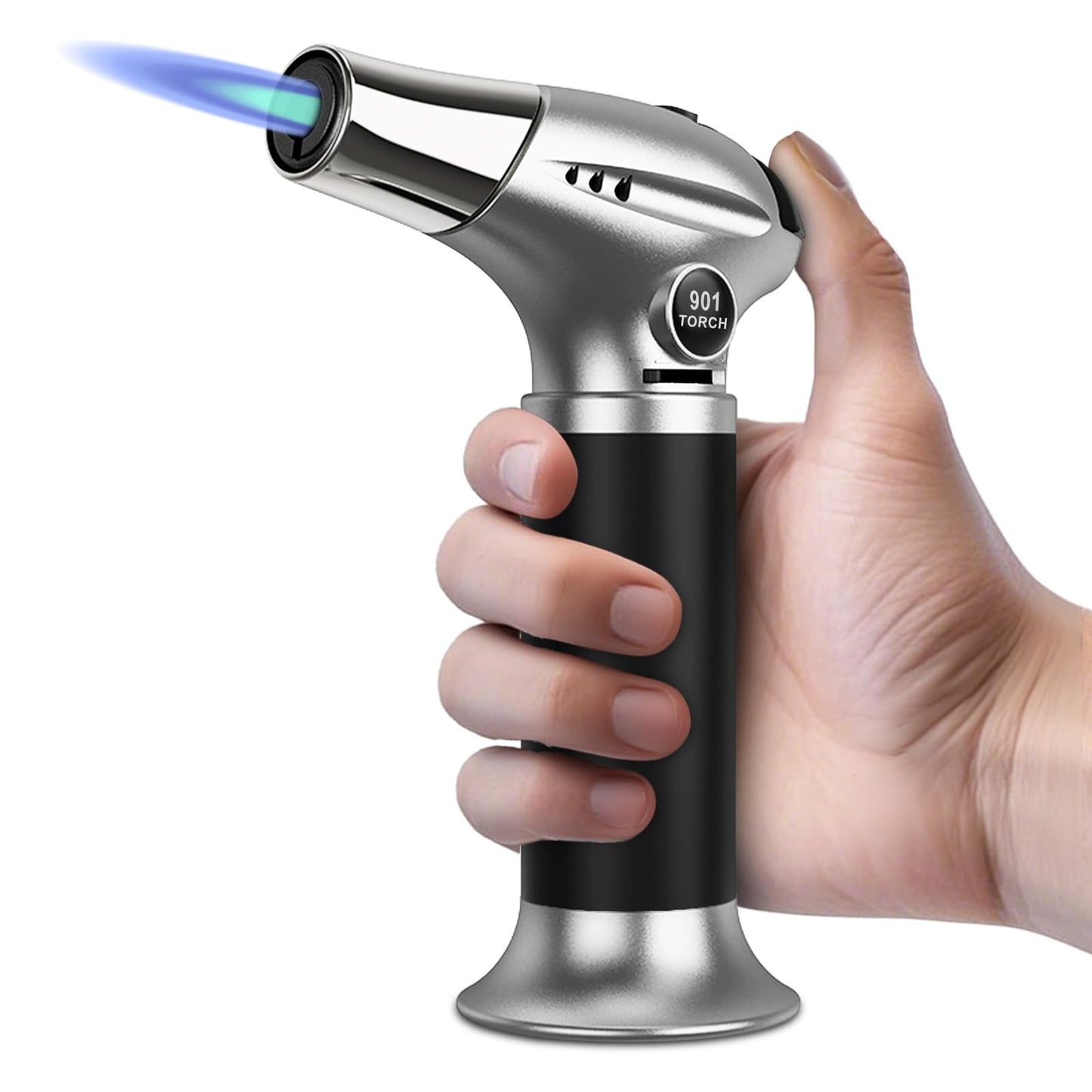 Sondiko Creme Brulee Torch, Butane Torch Lighter, Refillable Blow Torch with Adjustable Flame, Safety Lock for Soldering, Kitchen, Welding, Butane Gas Not Included