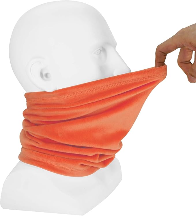 Polar Fleece Neck Warmer - Windproof Winter Neck Gaiter Cold Weather Face Mask For Men Women - 1 Pack